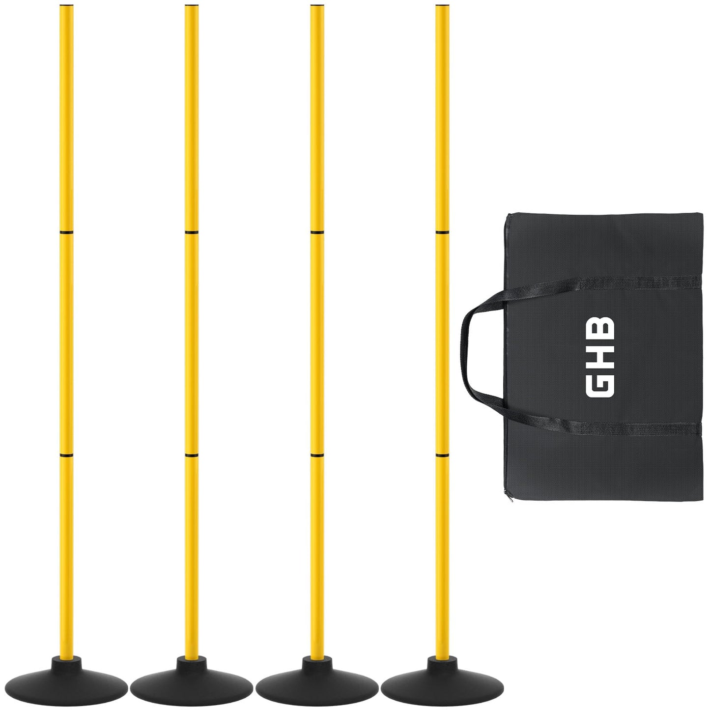 GHB Agility Poles 4 Pack 50" Sports Soccer Training Poles