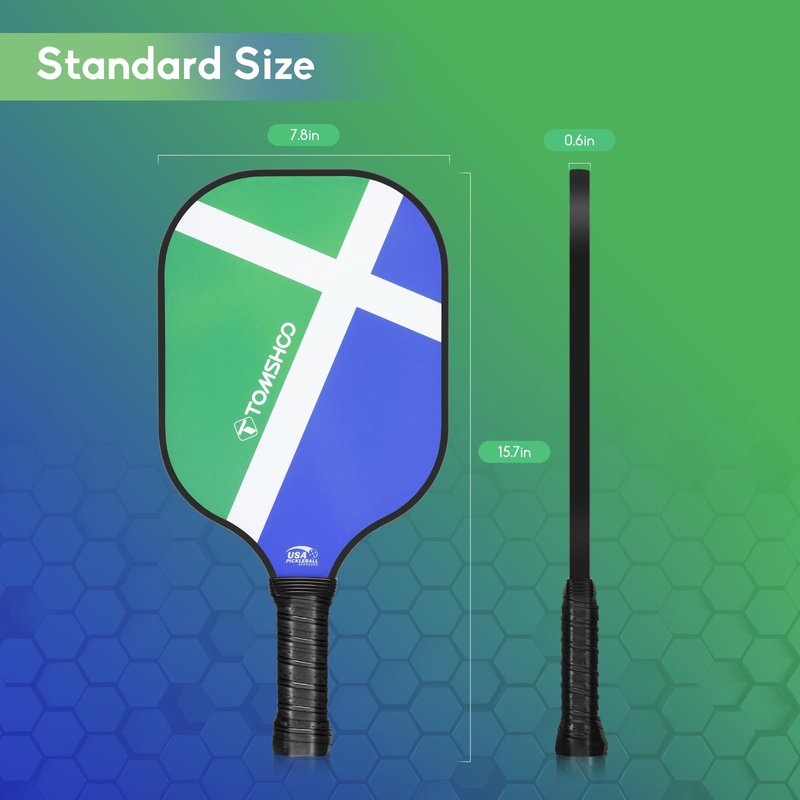 TOMSHOO Pickleball Paddles Set of 2, USAPA Approved Lightweight Fiberglass Pickleball Set with 4 Pickleballs, 1 Pickleball Sling Bag, Pickleball Gifts for Women Men Beginners Professional