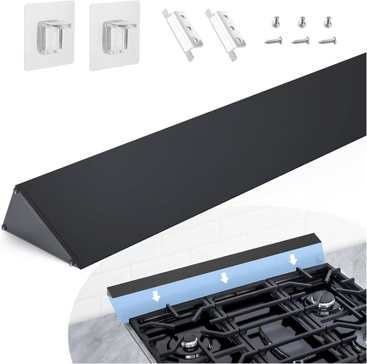 30” Slide-in Range Rear Filler Kit - Universal Triangular Cooktop Trim for Whirlpool & More - Durable Black Aluminum
