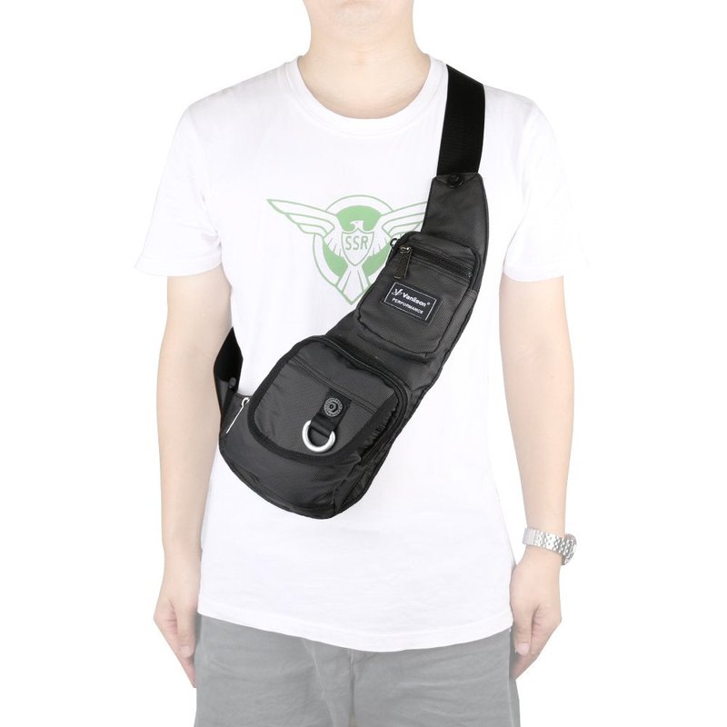 Vanlison Sling Bag, Small Sling Backpack, Small Chest Pack- Crossbody Bag For Men Women, Lightweight Shoulder Bag Black