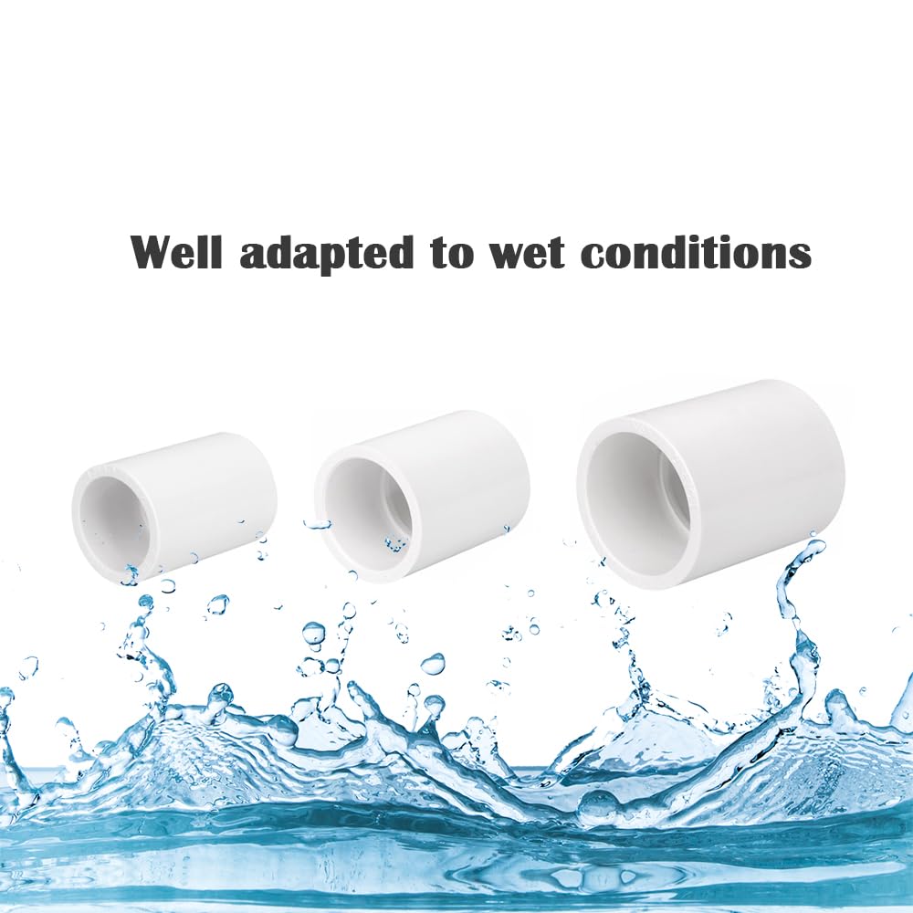 HayEastdor 10PCS 3/4 Inch PVC Pipe Coupling Adapter Pipe Fittings Socket x Socket Connectors for Sprinkler, Drip Irrigation System, Pipes Extension HE050-3/4