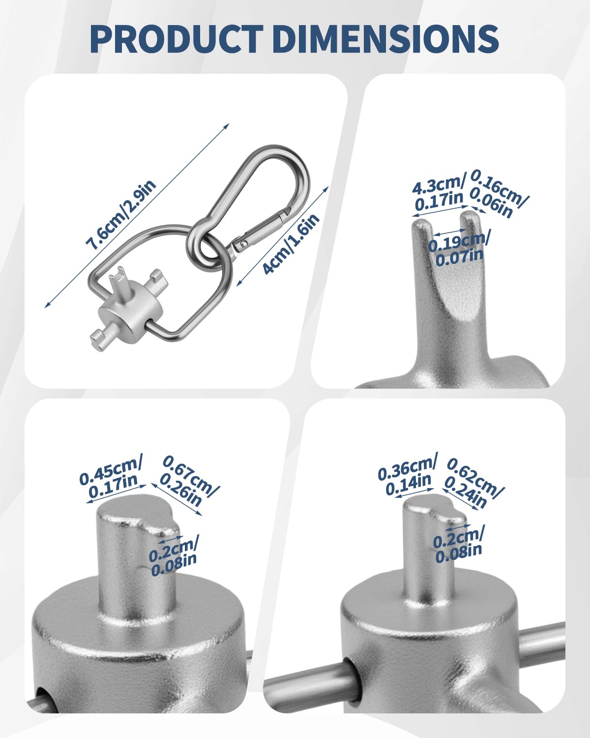 2 Pack HVAC Tools Locking Cap Key for R410A R22 Refrigerant, 3-in-1 Valve Core Removal Tool, Multi-Function HVAC Refrigerant Service Key for AC; Equipment Repair, Tamper-Resistant