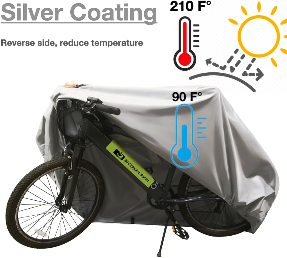 Urby Heavy Duty Bicycle Cover - Waterproof & Heat Resistant | Ideal for Electric Bikes (29''/Large)