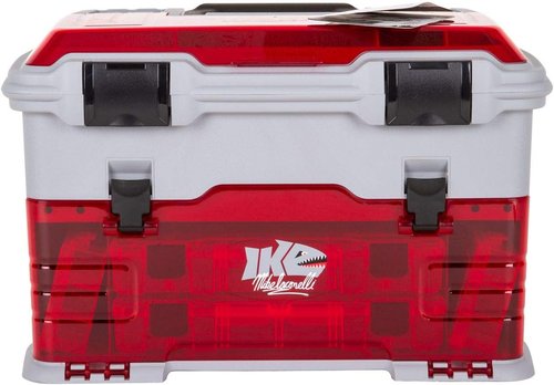Flambeau Outdoors T5PW "IKE" Tackle Box - Fishing Organizer with Tuff Tainer Boxes, Zerust Anti-Corrosion | Translucent Red/Gray