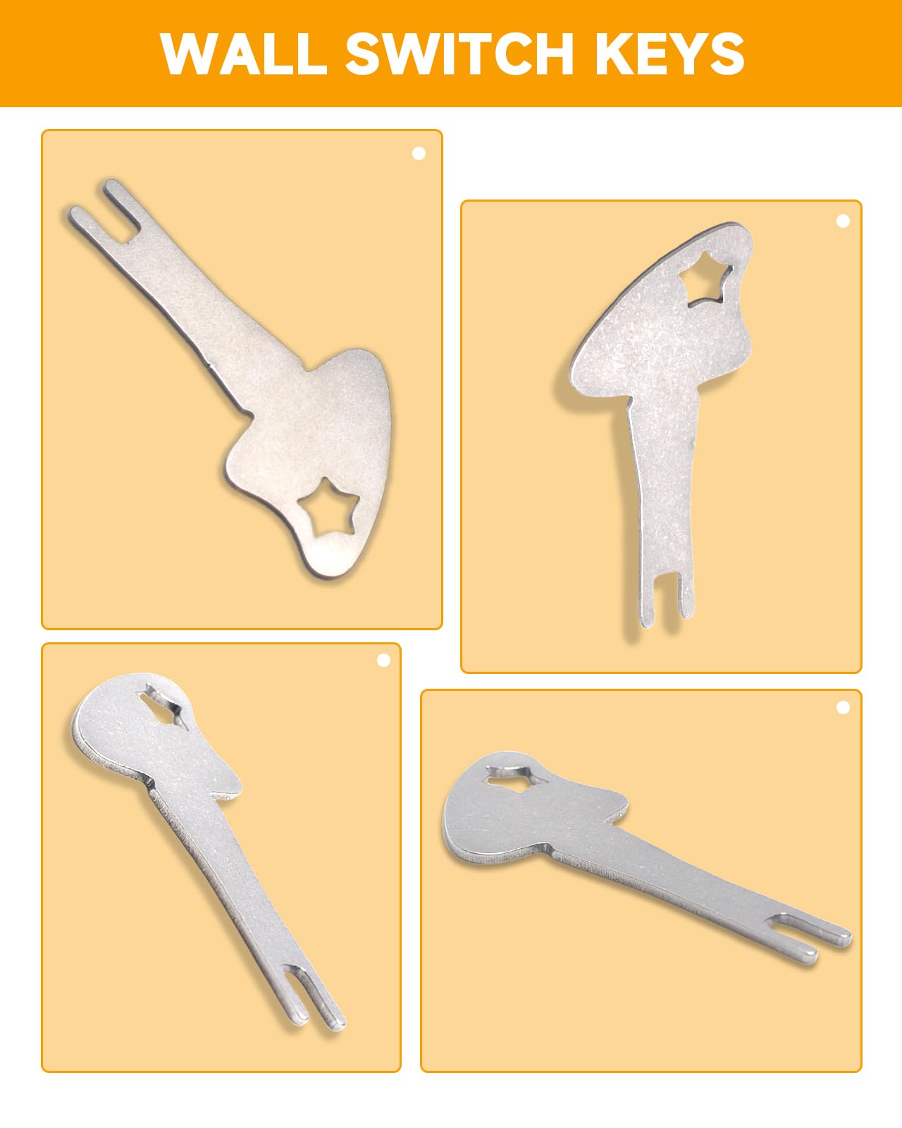 (3PCS) 500K Locking Switch Keys for Pass & Seymour 500K Tamper Resistant Electrical Switches and Heavy Duty Lockout Switches I Series - Tamper Resistant Light Keys, Lockout Light Switch Keys