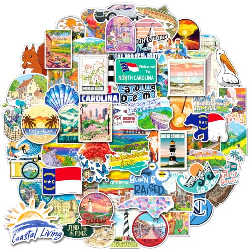 100 Waterproof North Carolina Stickers - Vinyl Decals Pack