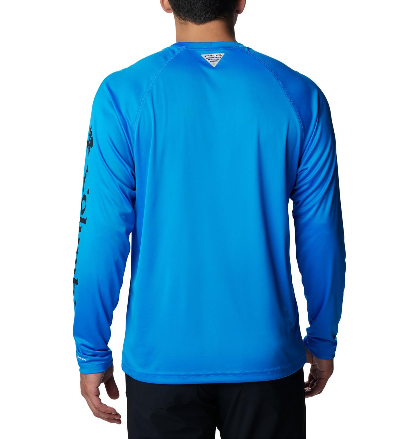 Columbia Men's Terminal Tackle Long Sleeve Fishing Shirt, Hyper Blue/Black Logo, Medium
