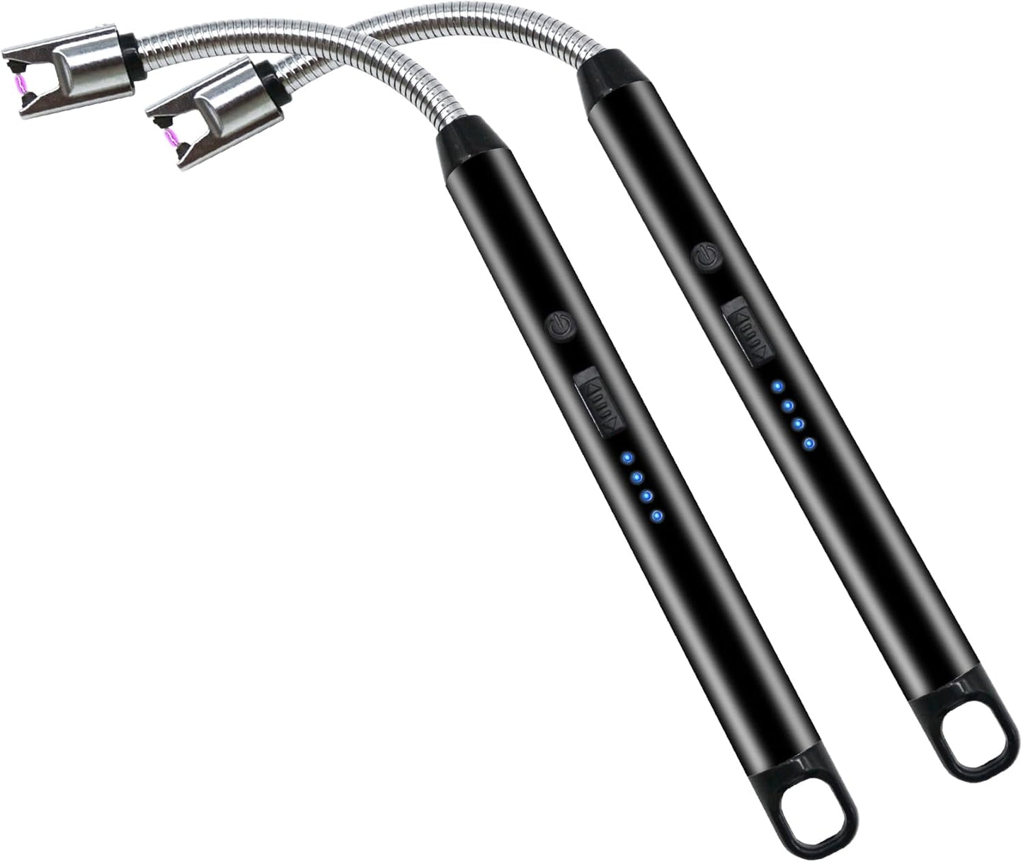 Skiennix Electric Candle Lighter - Rechargeable 360° Flexible Neck Plasma Lighter | 2 Pack (Black)