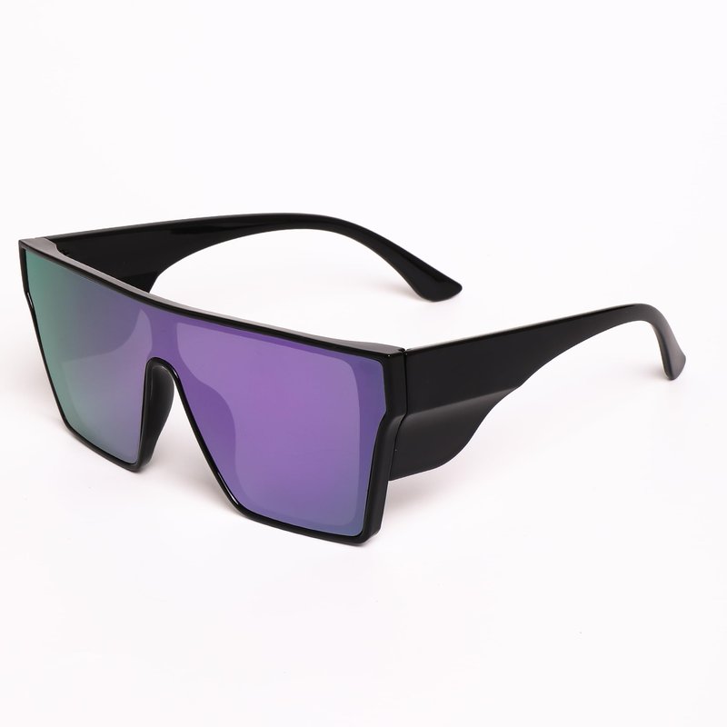 OTICALA Square Safety Sunglasses Uv400 Protection Outdoor Z87 Windproof Cycling Sunglasses for Men Women (Black/Purple)