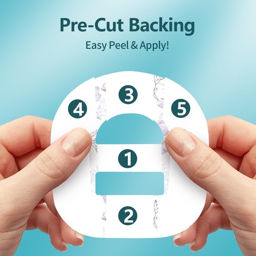 Adhesive Patches for Omnipod 5 Waterproof,Overpatches for Omnipod 5 Pre-Cut Backing with Strap Bloomingday
