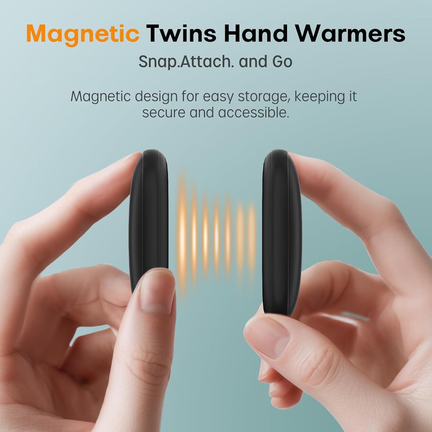 Okayice Magnetic Hand Warmers - Rechargeable Ultra Slim Electric Handwarmers | 3 Levels Smart Heating, Portable & Pocket-Sized