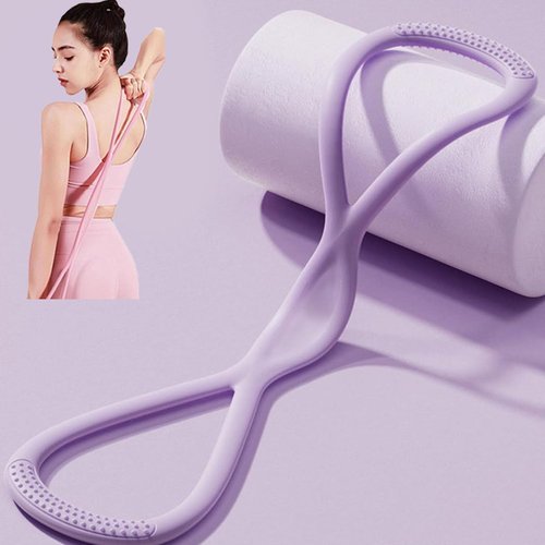 JYTIYUWA Resistance Bands with Handles,Figure 8 Resistance Band Elastic Fitness Bands Exercise Band for Home Yoga Gym Workout Purple 15LB