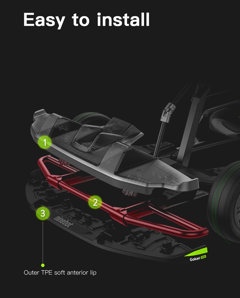 STIO Front Plastic Protection Kit for GoKart Pro, Compatible with Ninebot by Segway GoKart Pro, Front Bumper Replacements