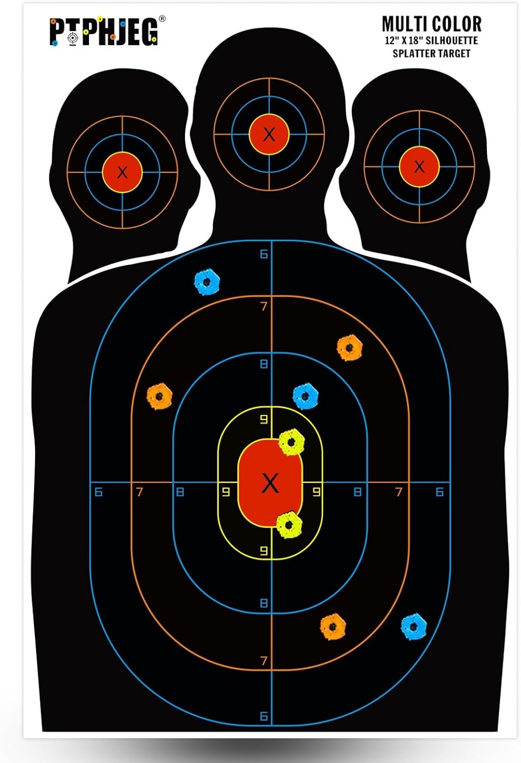 Paper Targets by [Brand Name] - Silhouette Design with Red Bullseye | 12x18 Inches, Ideal for Hunting