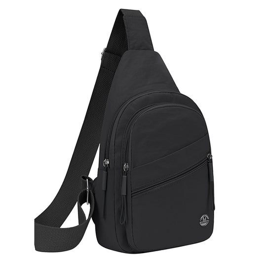 AIGCPANDA Small Sling Bag for Women Nylon Crossbody Purses, Lightweight Crossbody for Travel Hiking Daypack (black)