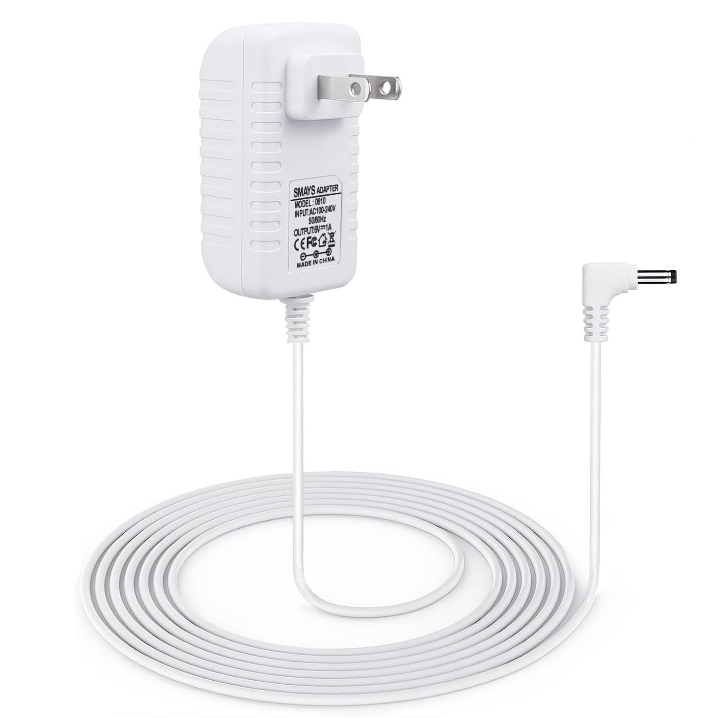 6V AC Adapter for Omron Blood Pressure Monitor Hem-ADPTW5, 5, 7,10 Series, BP5250 BP5450, Replacement Power Cord Supply, White