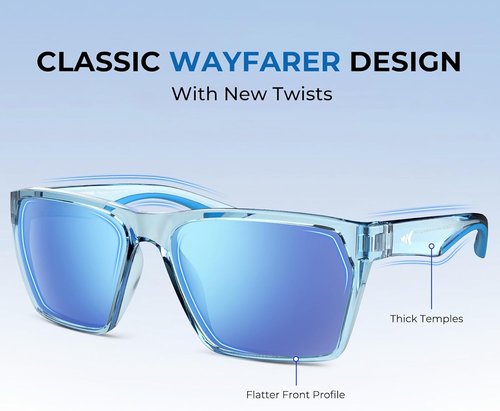KastKing Beartrap Polarized Fishing Sunglasses - PuriVex Lens Coating | Stylish Wayfarer Design for Men & Women