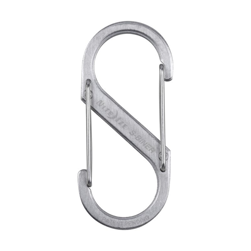 Nite Ize S-Biner Stainless Steel Dual Carabiner - Multi Purpose Dual Carabiner Clip - Great for Camping Supplies & Hiking Essentials - Secure Key Holder - Size 3, Stainless (6 Pack)