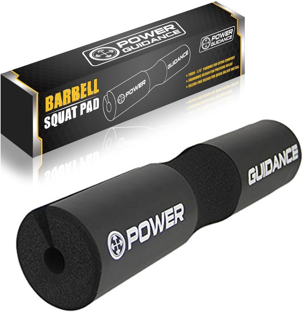 POWER GUIDANCE Barbell Squat Pad - Neck & Shoulder Protection for Squats, Lunges & Weight Lifting - Fits Standard & Olympic Bars