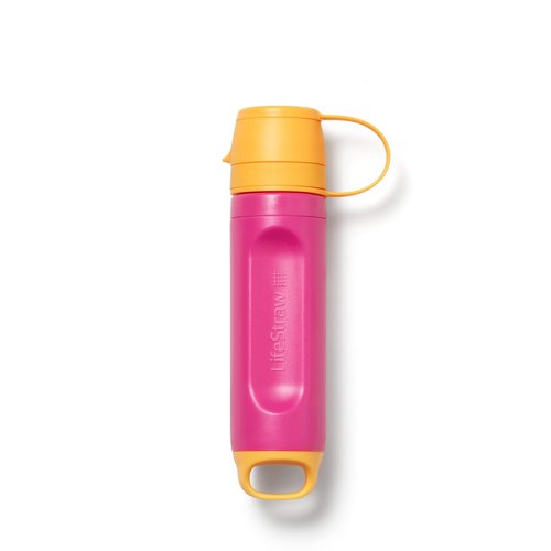 LifeStraw Peak Series - Solo Personal Water Filter for Hiking & Camping | Removes Bacteria & Microplastics, Pink Lemonade