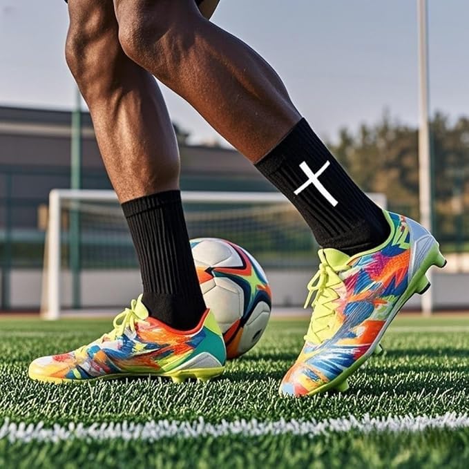 Anti-Slip Soccer Socks - Grip Sports Socks - Matthew 19:26 Black