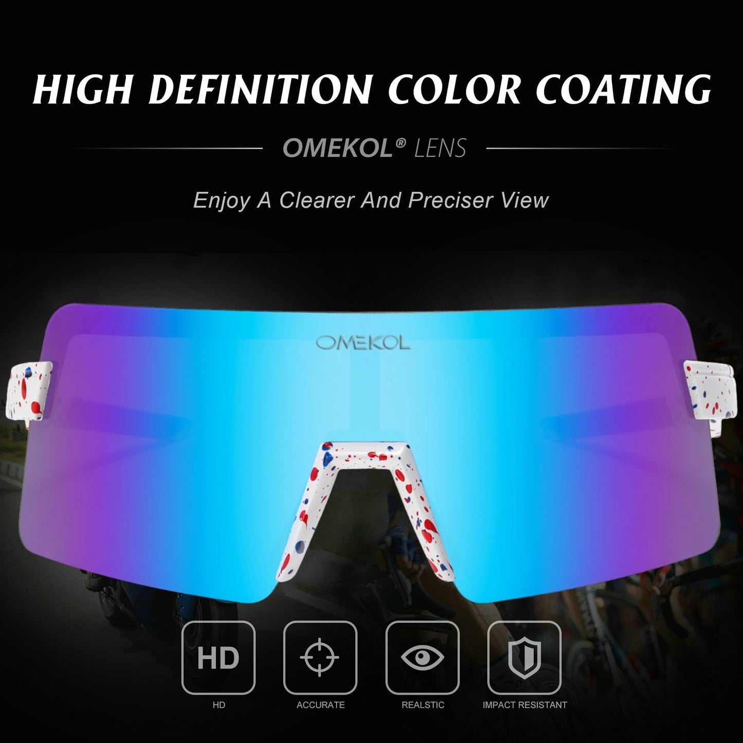 OMEKOL Age 8-18 Youth Polarized Baseball Sunglasses Boys Girls Sports Sun Glasses UV400 Goggles Head Width Less Than 5 Inch - AP6-S