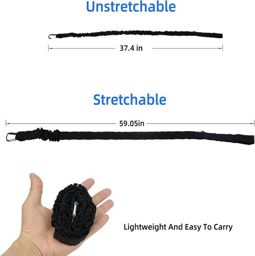 Kayaking Paddle Leash Tether by [Brand Name] - Stretchable Coiled Lanyard Extends to 59 Inches (Black)