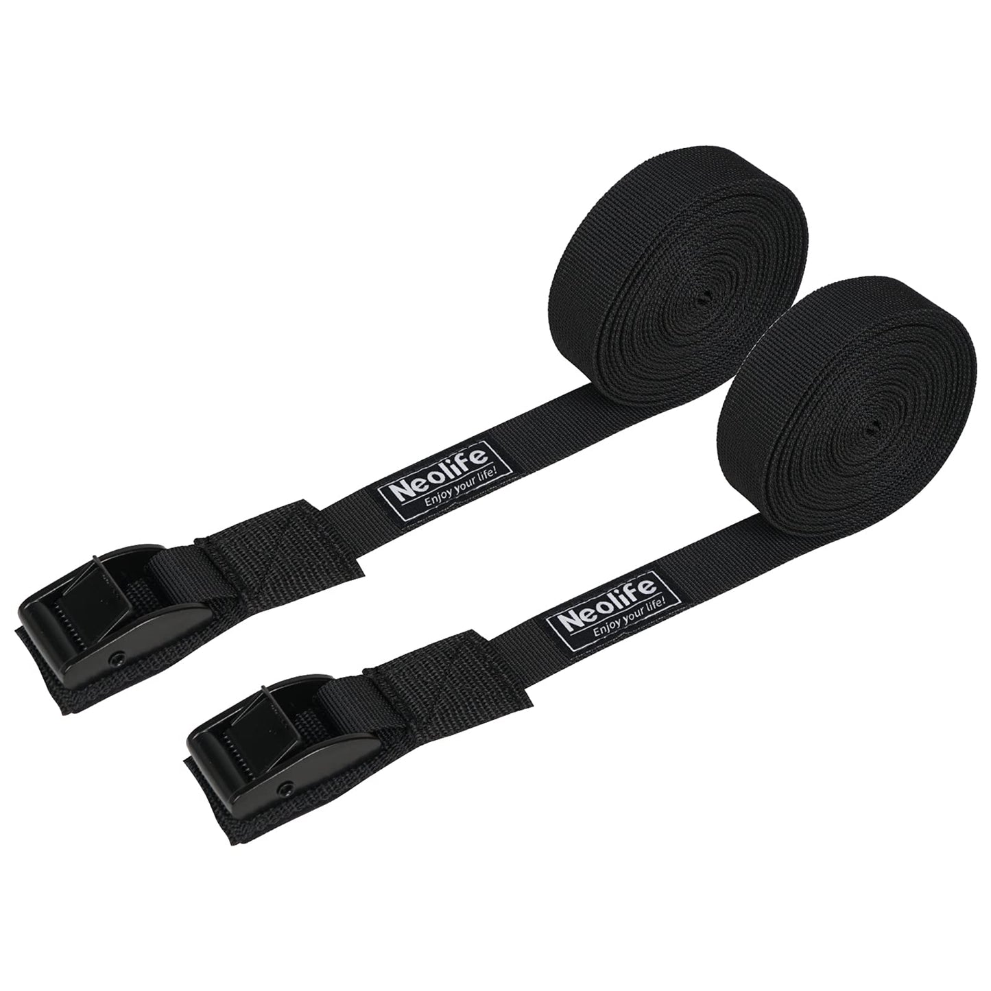 WONITAGO Rack Strap Tie Down Straps for Surfboard SUP Paddleboard Kayak Snowboard and Canoes, 15 Feet (Pair), Black
