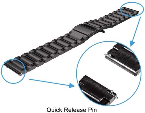 FitTurn 22MM Bands Compatible with Cubitt CT4/CT2 Pro Smartwatch, Replacement Metal Bracelet Premium Solid Stainless Steel Watch Band Strap Wristbands for Cubitt CT4/CT2 Pro (Black)