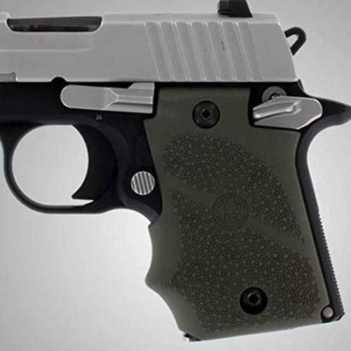 Hogue OverMolded Rubber Grip with Finger Grooves for SIG SAUER P938 Ambi-Safety, OD Green - 98081