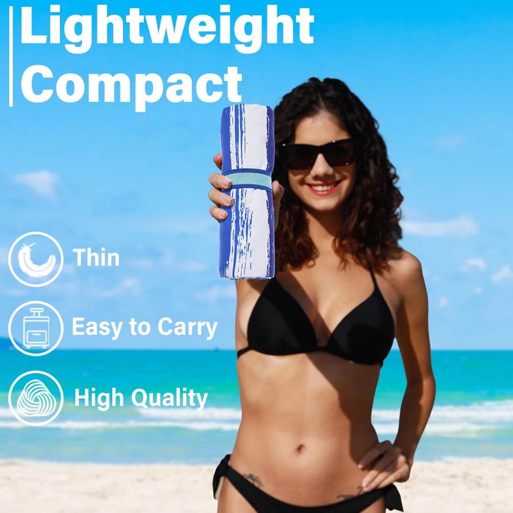 Widdonen Microfiber Beach Towel,Compact 2 Pack-71x32 Inch with Bag Travel
