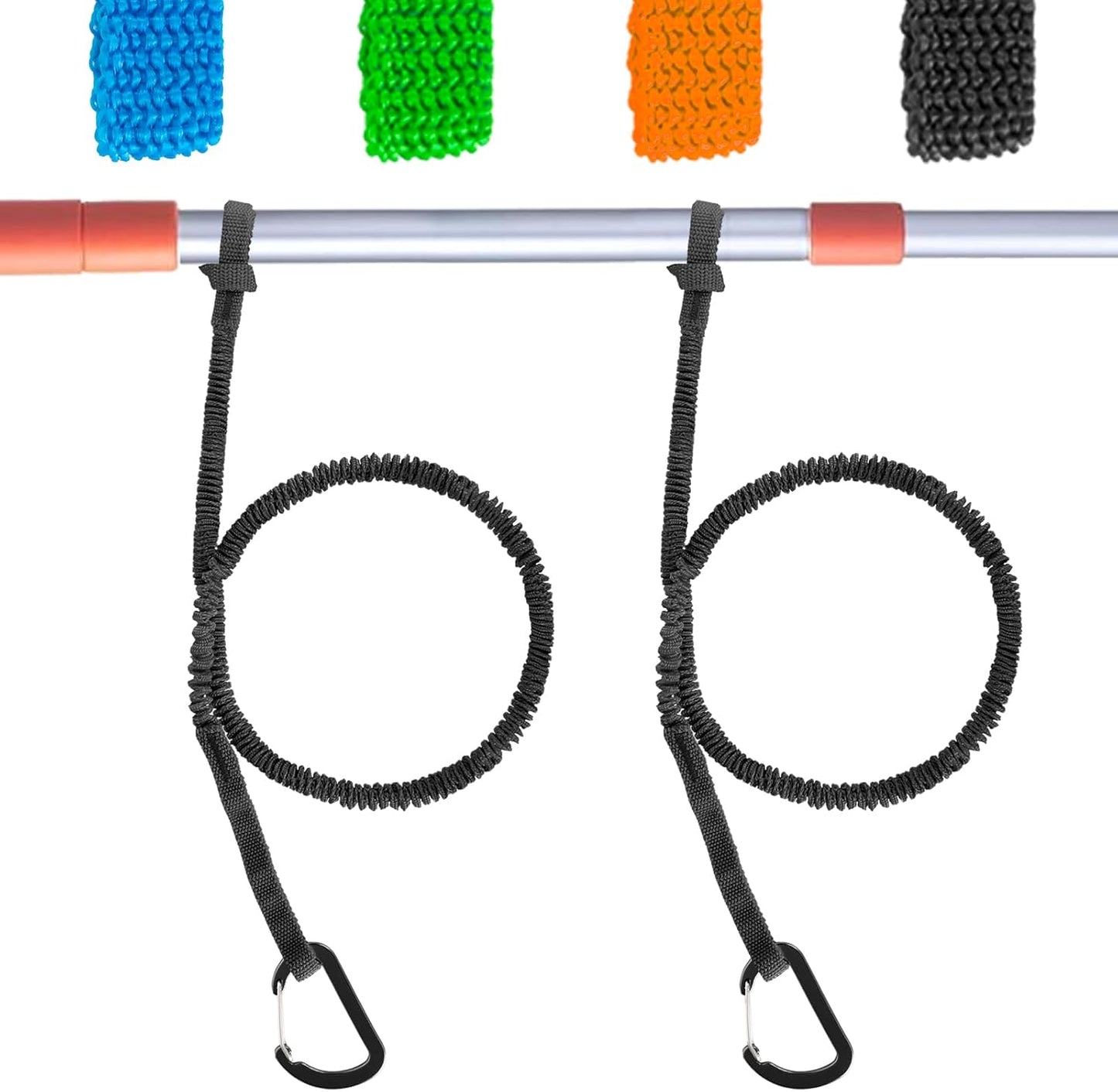 Skiennix Kayak Paddle Board Tether Leash - Stretchable 3.3-7 Feet Strap with Carabiner for SUP & Fishing