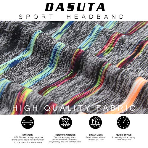 Non-Slip Workout Headbands for Women - 5 Pack Yoga Sweatbands