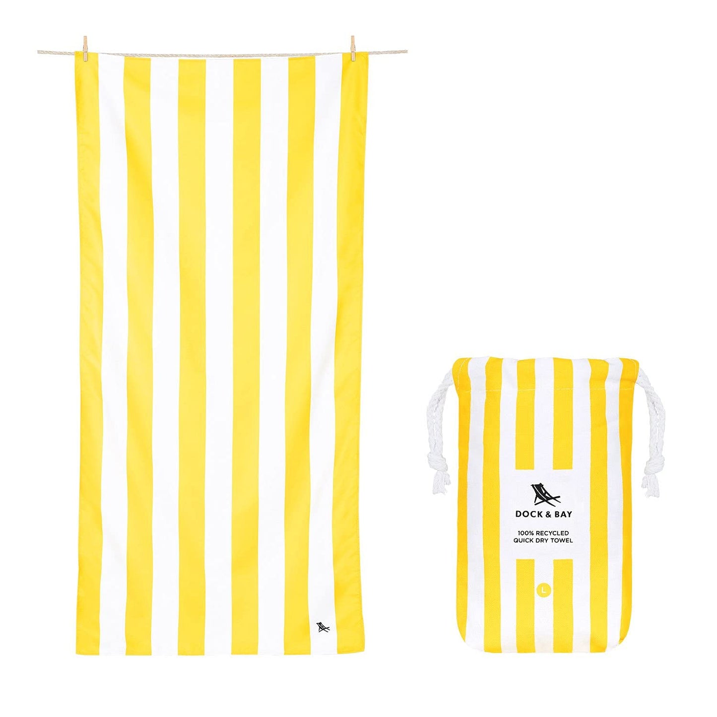 Dock & Bay Beach Towel - Quick Dry, Sand Free - Compact, Lightweight - 100% Recycled - Includes Bag - Cabana - Set A (4), Extra Large (200x90cm, 78x35)