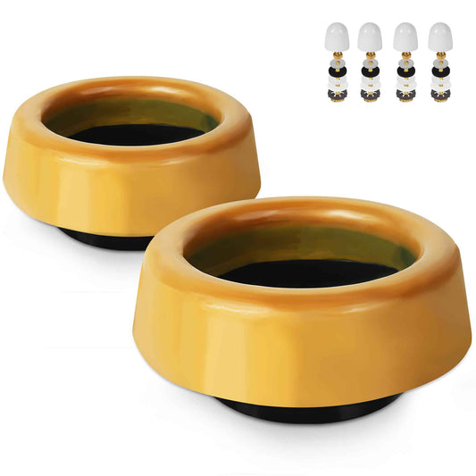 Toiglo Toilet Extra Thick Wax Ring, Jumbo Wax Ring with Bolts for Floor Outlet Toilets New Install or Re-seat, Fits 3-inch or 4-inch Waste Lines (2 PCS)