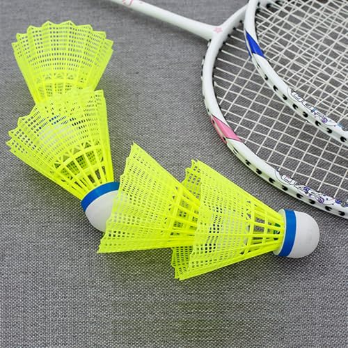 Nylon Badminton Shuttlecocks - 12 Pack Yellow for Indoor & Outdoor Sports