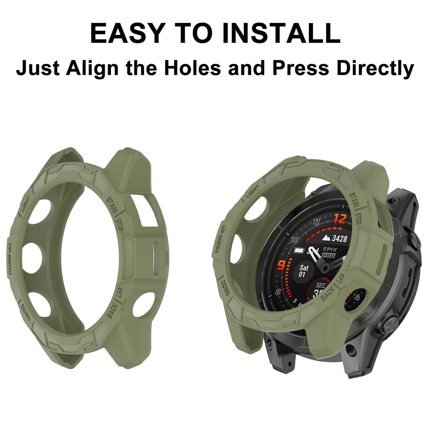 HXFRTYU 8 Pack Case Compatible for Garmin Fenix 8 AMOLED, Scratch-Resistance TPU Military Protection Rugged Cover Bumper for Garmin Fenix 8 47mm AMOLED Smartwatch Accessories