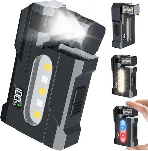 G5 EDC Flashlight - 400 Lumens Super Bright Rechargeable Mini Light with 180° Rotatable Magnet | IP68 Waterproof, Portable for Outdoor Emergencies (Black)
