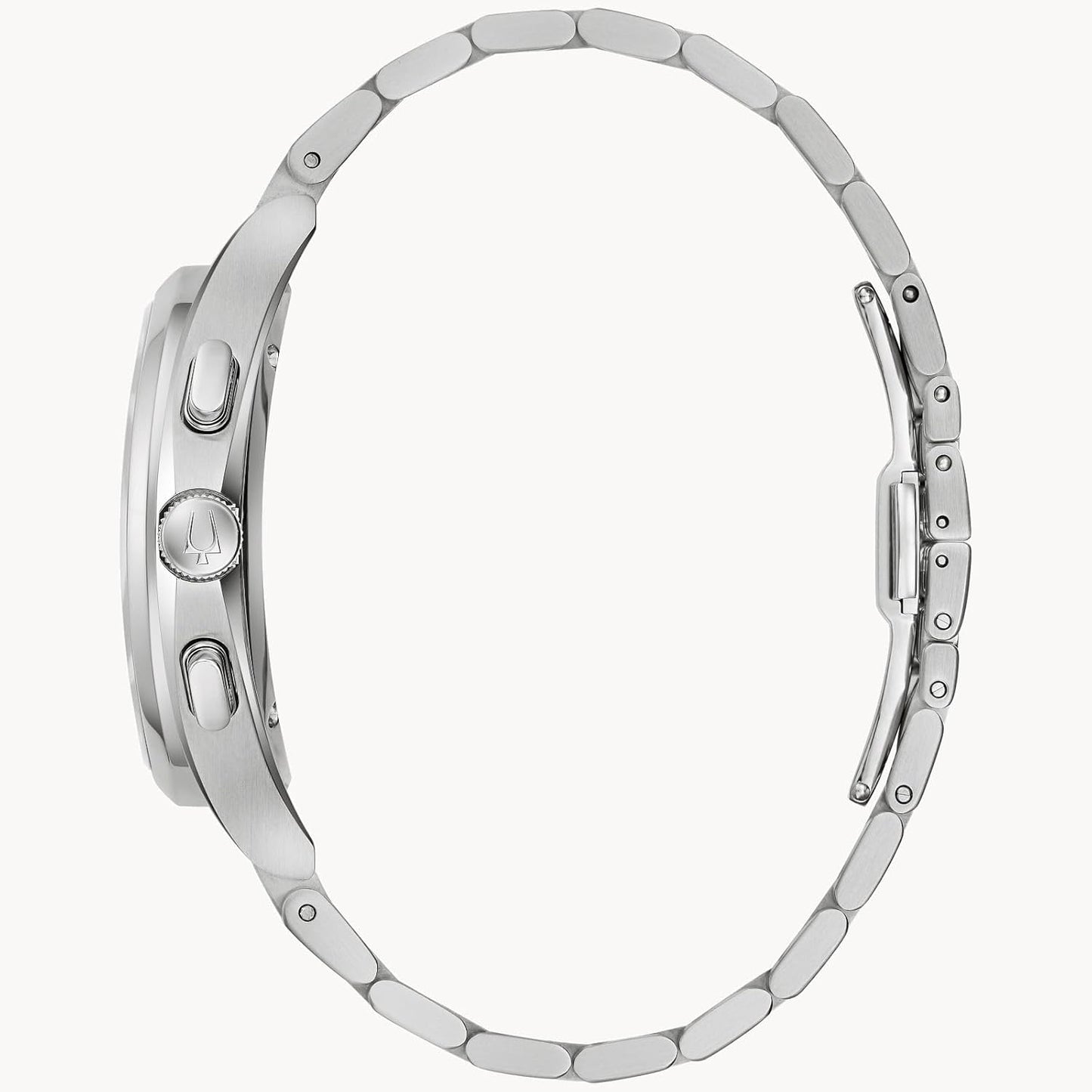 Bulova Curv Stainless Steel Watch - Grey Dial | 44mm | Sleek Design & Precision Timekeeping