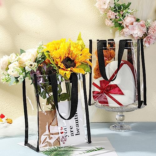 50 Pcs Clear Tote Bags - Stadium Approved Black Edging