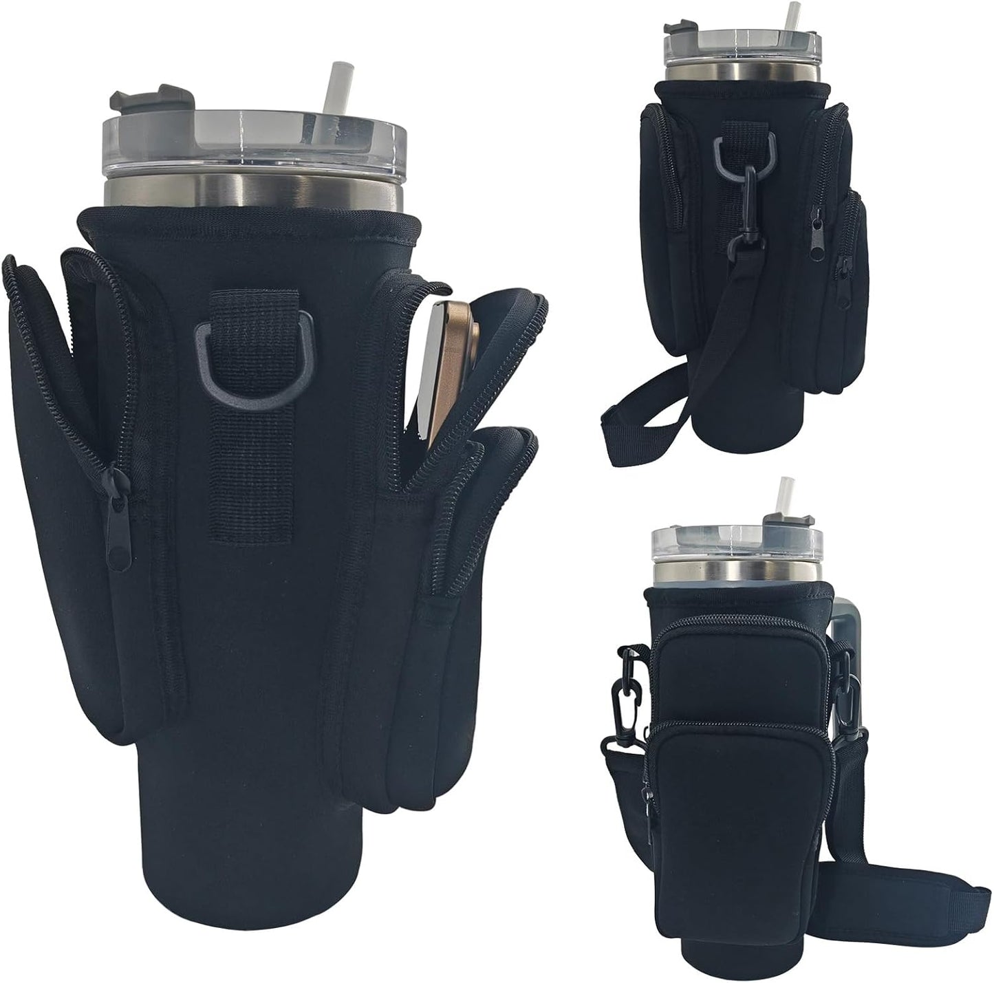 Stanley Water Bottle Carrier Bag - Phone Pocket & 3 Pockets for 40 oz Stanley Cup Accessories