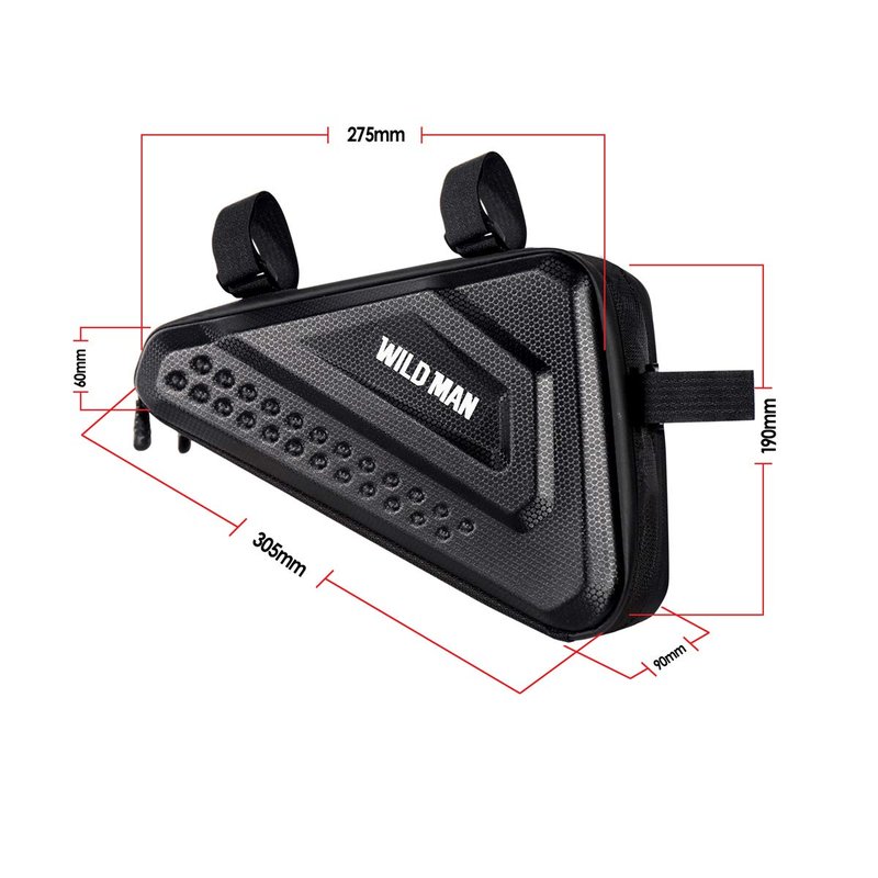 WILD MAN 3L Triangle Frame Bike Bag Large Capacity for Mountain Bicycle Cycling MTB Bicycle Cycling (ES19)