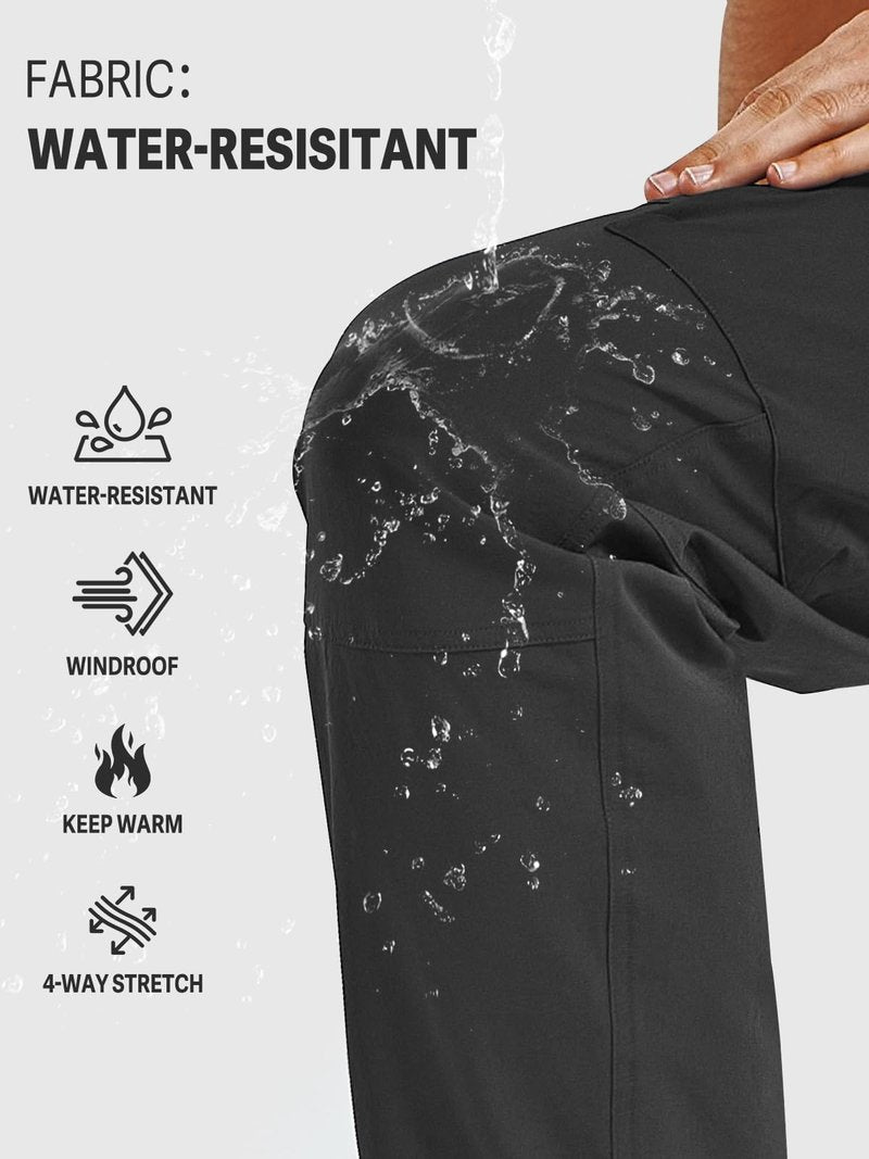 NORTHYARD Men's Cargo Hiking Pants Lightweight Quick Dry Outdoor Fishing Travel Active Sweatpants with Multi Pockets Black XL