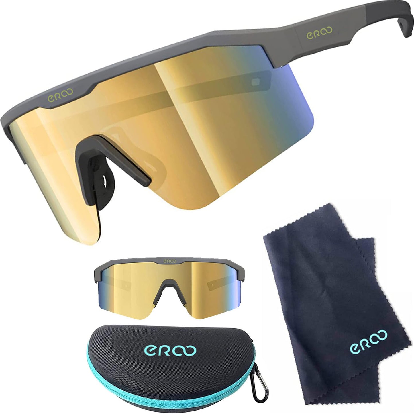ER00 Eazyrun Polarized Small Baseball Sunglasses for Youth kids Women, Cycling Running MTB Softball Padel Beach Volleyball Sports F2