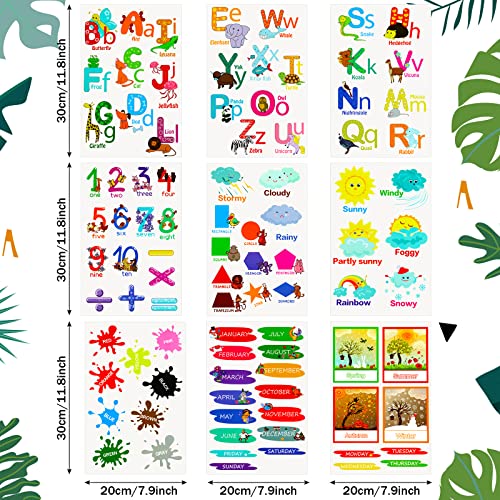 Animal Alphabet Wall Decals - 9 Educational Learning Stickers