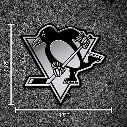 Pittsburgh Penguins Chrome 3D Auto Emblem Sticker - Official NHL Team Decal