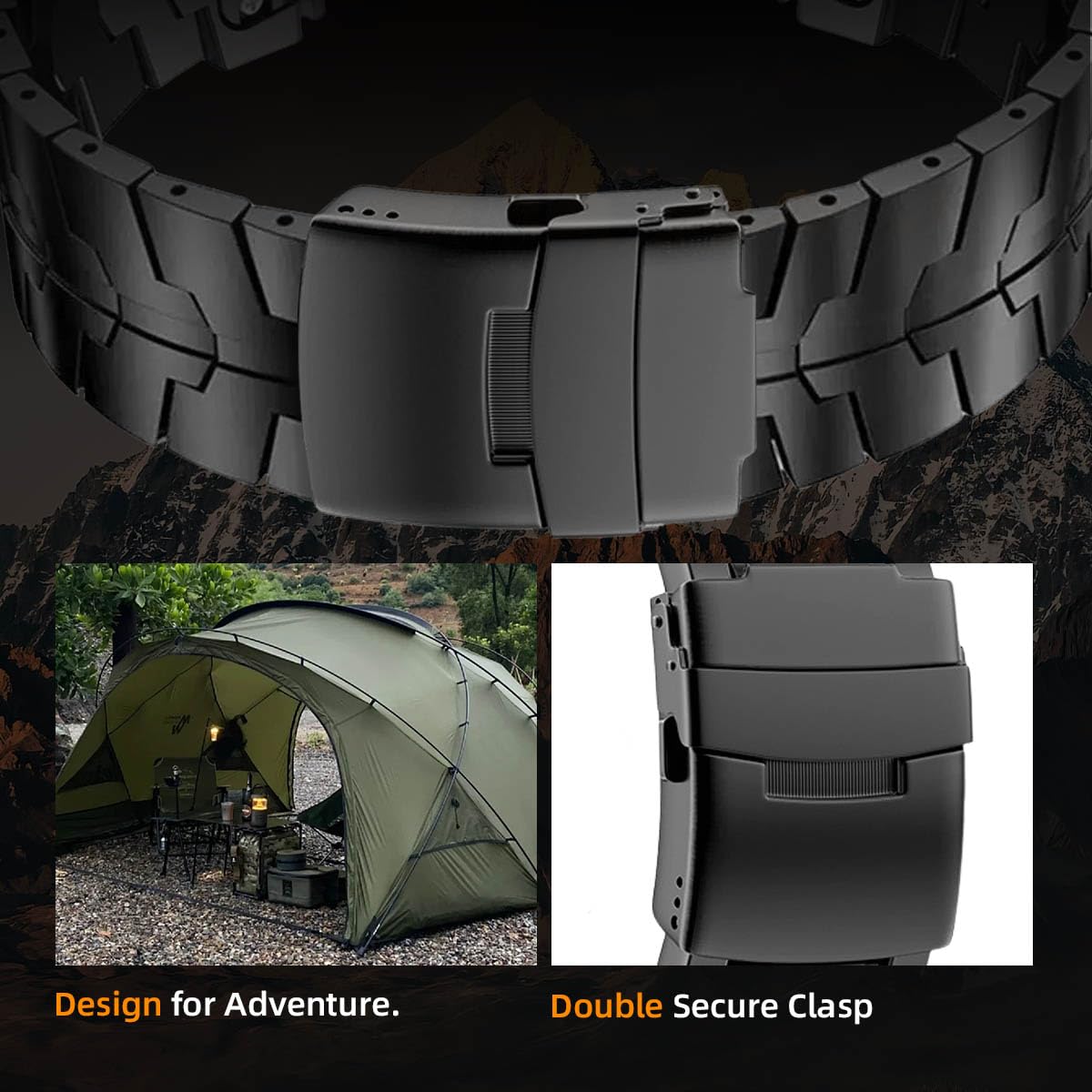 22mm Mecha Steel Bands Compatible for Garmin Fenix 8 47mm/7/6/5 Band,Quick Fit Rugged Utra Metal Strap with Folding Clasp for Fenix 5 Plus/Epix Gen 2/Forerunner 965/Epix Pro 47mm/45mm Instinct 3/2 Men