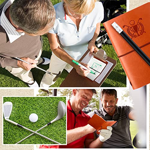 Golf Scorecard Book with Pencil - Light Brown Leather Log