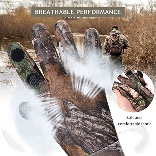 Camo Hunting Gloves with Fleece - Full Finger & Fingerless