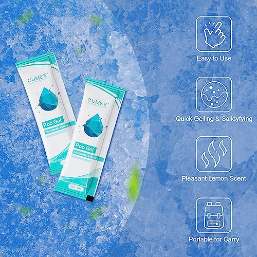 Lemon Portable Toilet Gel - 30 Packets of Super Absorbent Gel